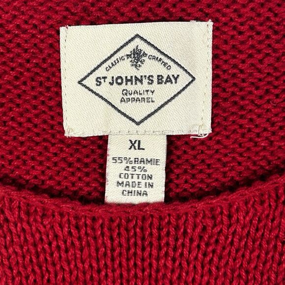 St. John’s Bay Women’s Ladybug Red Cable- Knit Sweater‎ Size XL Cotton Blend NWT - Picture 8 of 8